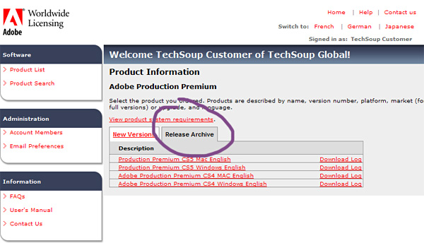 Older Releases of Products