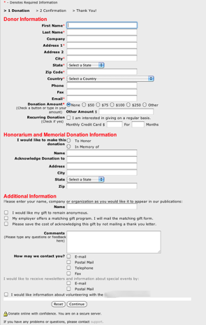 web form with dozens of fields to fill out