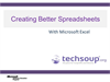 Creating Better Spreadsheets with Microsoft Excel
