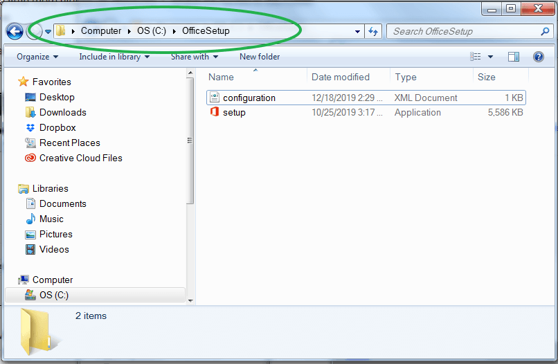 type the configuration file information into the command prompt